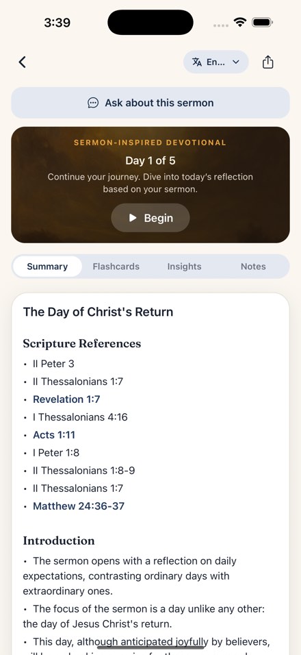 AI summary with Scripture references